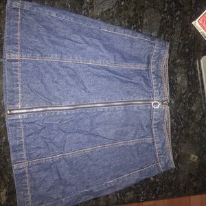 Denim zip skirt